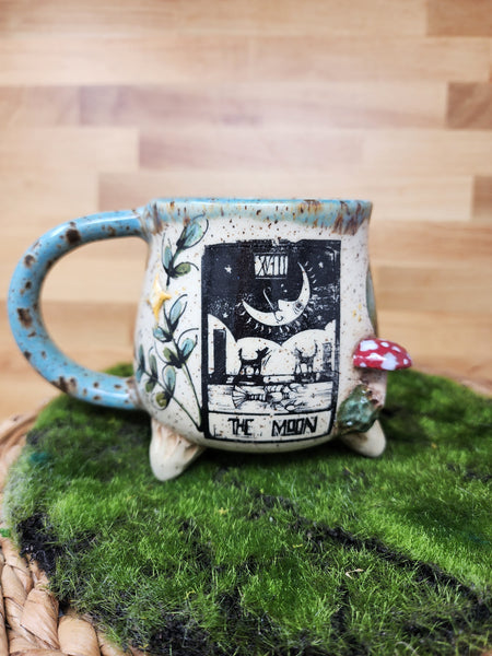 The Moon Tarot Card Cauldron Mug