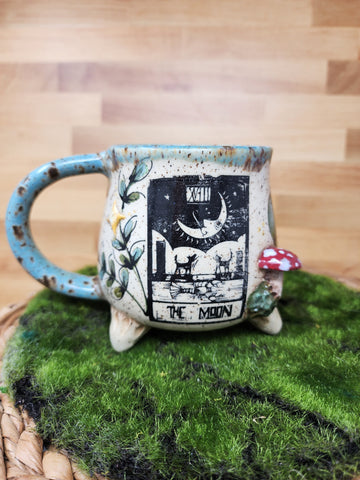 The Moon Tarot Card Cauldron Mug