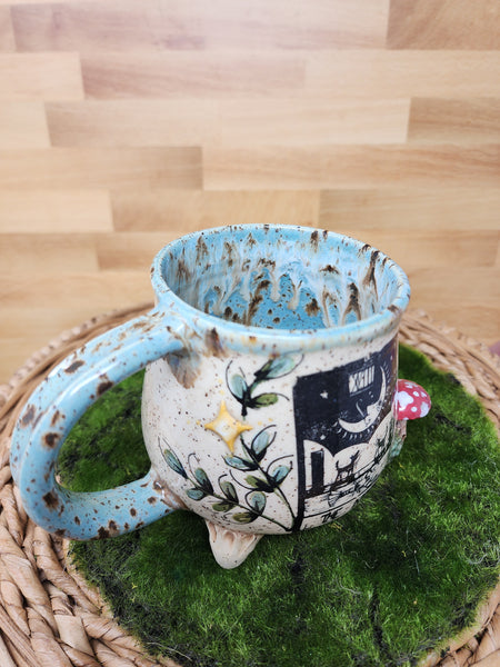 The Moon Tarot Card Cauldron Mug